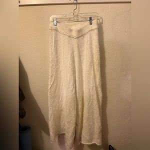 Free people white fuzzy pants